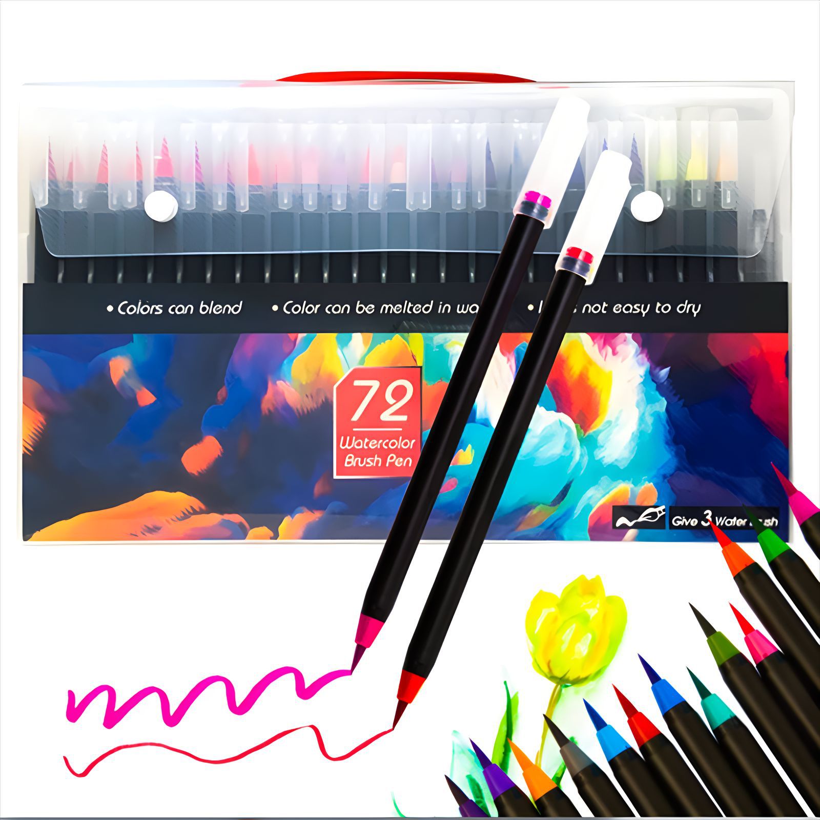 カラーソフトヘッドブラシペン学生子供用絵筆洗える汚れ水彩ペン卸売