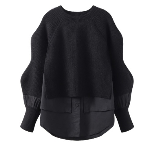 カジュアルニット トップス ロング丈 袖あり 綿 重ね着風 爽やか 大人スタイル 大人可愛い きれいめ シンプル カジュアル 大人 上品 おしゃれ かっこいい レトロ アジアン 大人可愛い 大人女子 6,934円