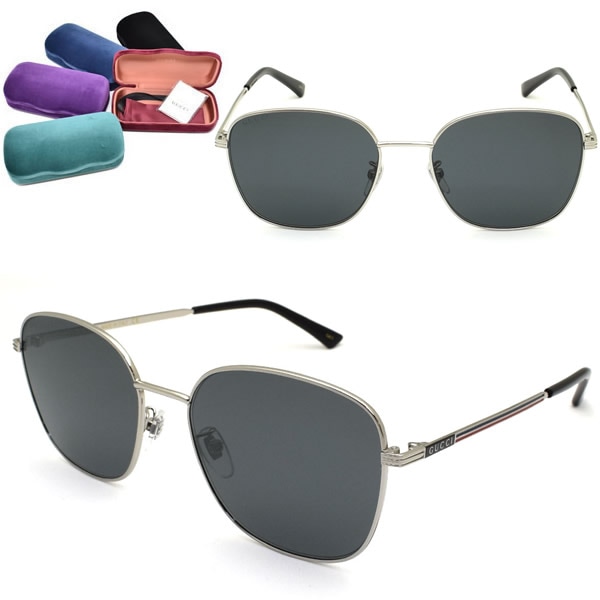 サングラス GG0837SK-001 アジアンフィット メンズ レディース ユニセックス シルバー グレー