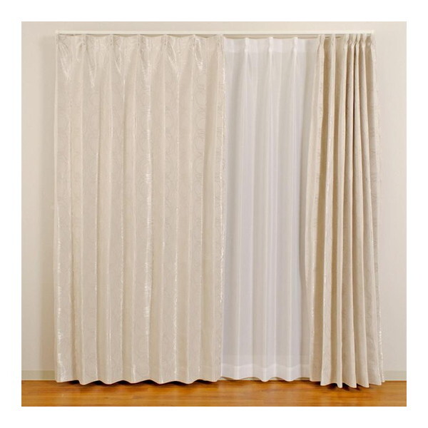 ユニベール 厚地カーテン フロスト 100×200cm アイボリー メーカー直送