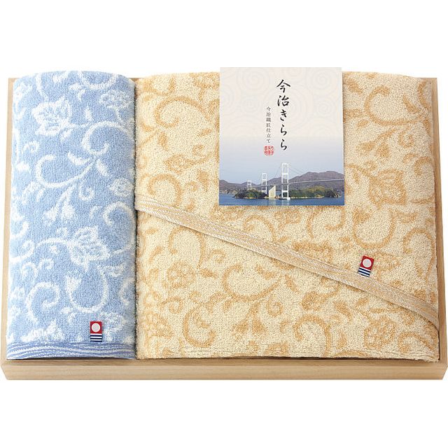 今治きらら バス/ハンドタオルセット（木箱入）