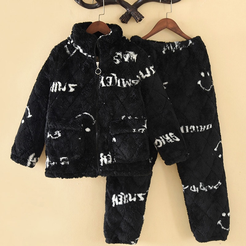 暖かい パジャマ キッズ 150 子供 長袖 パジャマ 着ぐるみ可愛い 秋 冬 もこもこ 暖かい 上下セット ナイトウェア 厚手 ルームウェア 長袖 大きいサイズ子供用パジャマ男秋冬大童三層中童サンゴ