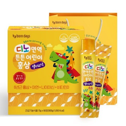 Dino免疫丈夫子供紅参ゼリースティック15gx60P/6年根/免疫力/健康食品