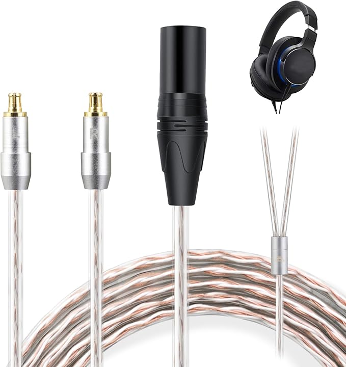 ヘッドホンケーブル A2DC リケーブル イヤホン・ヘッドホン用 Audio-Technica用 ATH-ADX5000・ESW950・SR9・AP2000TI・ATH-AWAS・ATH-WP900に