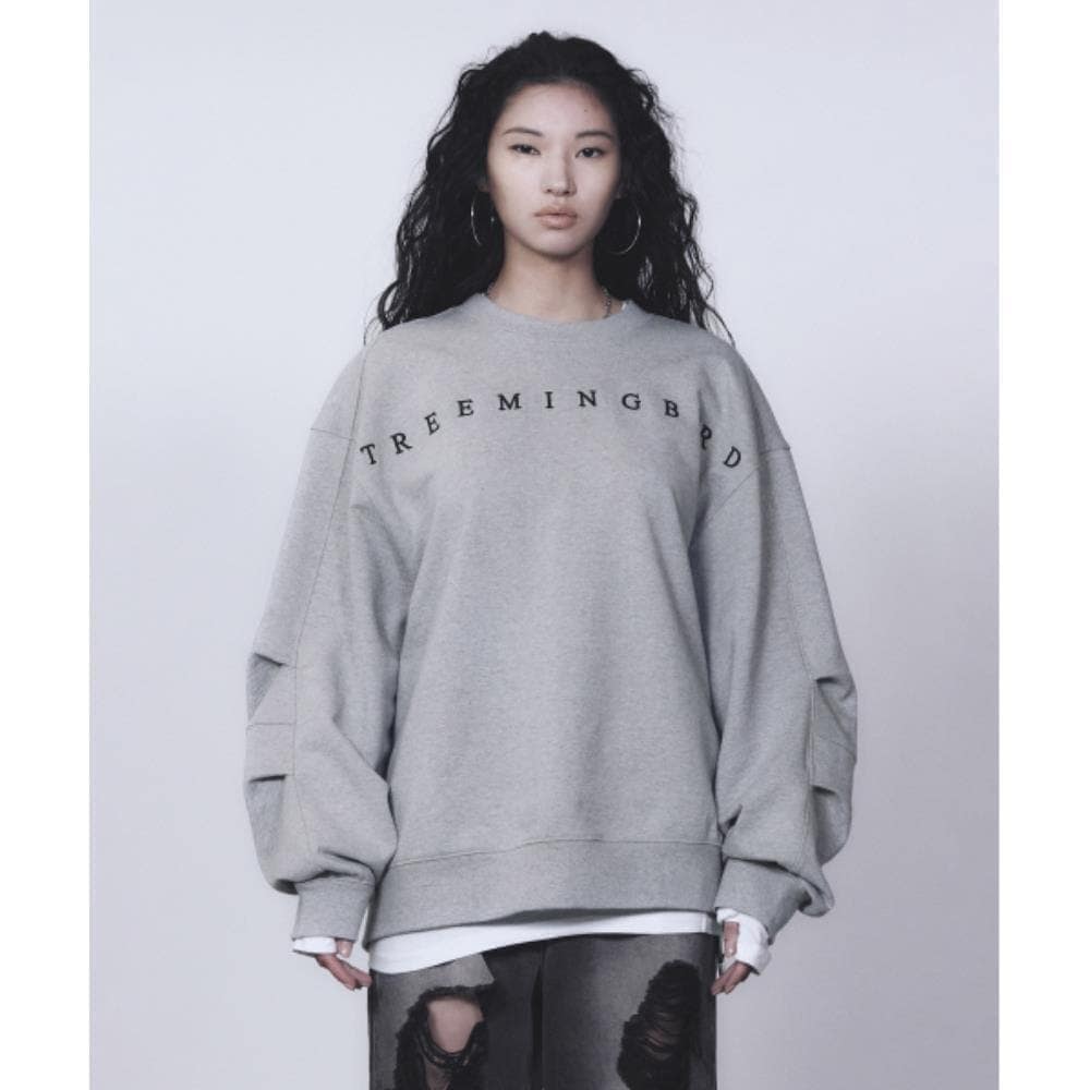 TREEMINGBIRD Horizon Logo Sweat Shirt Melange Gray TM2