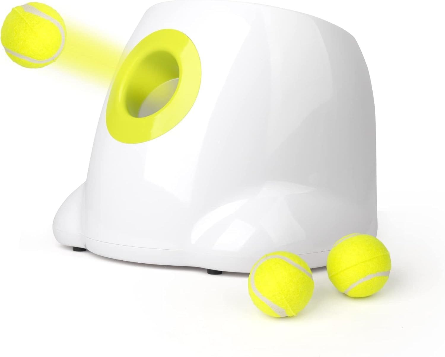 犬 ボールランチャー おもちゃ 自動 ボール投げ 犬用 ロボピッチャ 発射距離3段階調整可能 自動ボールキャッチ 専用のミニテニスボール3個付 小型犬～中型犬用 知育玩具