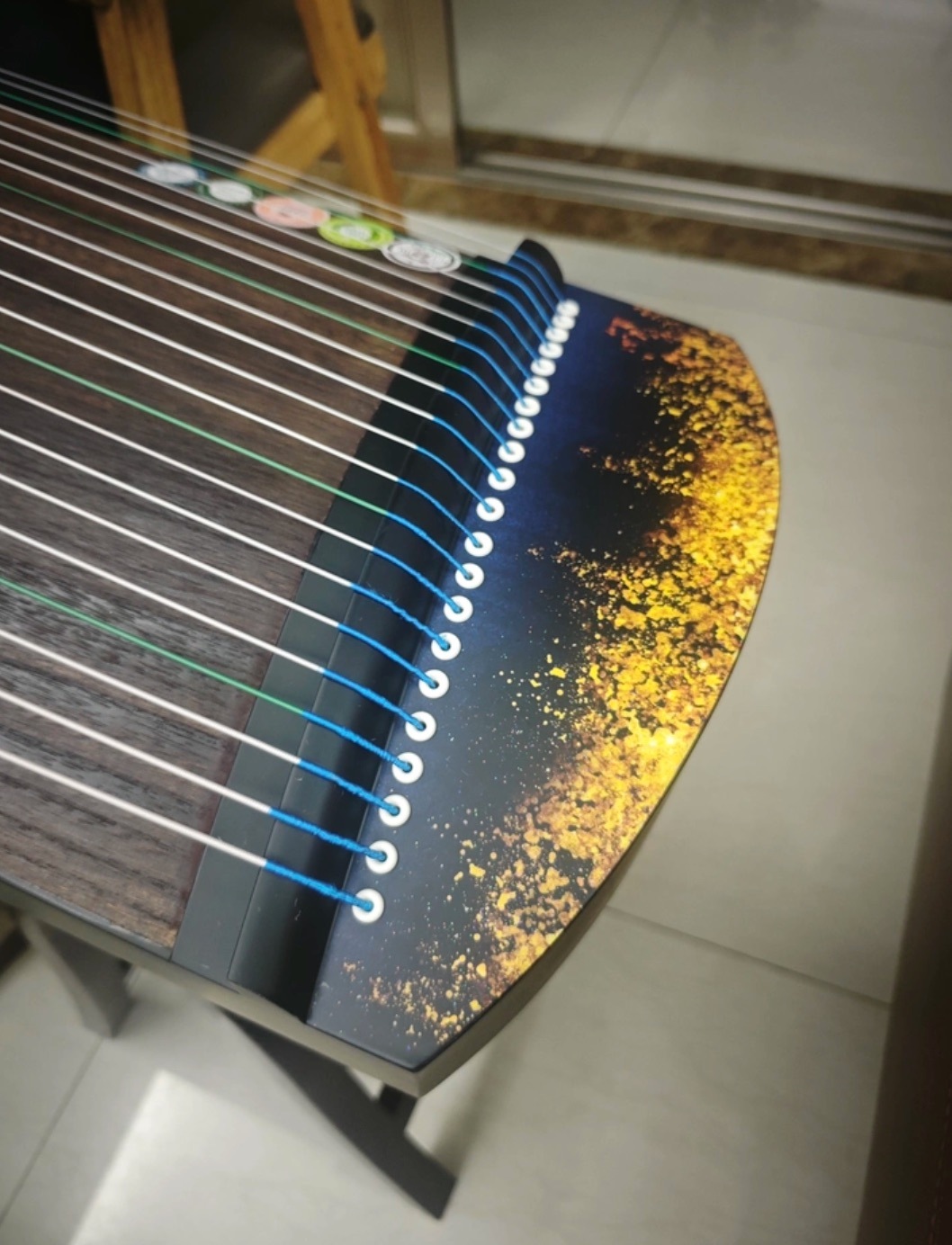 筝 100cm 21弦 ポータブル 遺芸ではない彩色に星辰模様を描く 中国の弦楽器