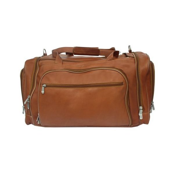 Piel Leather Multi-Compartment Duffel Bag， Saddle， One Size 並行輸入品