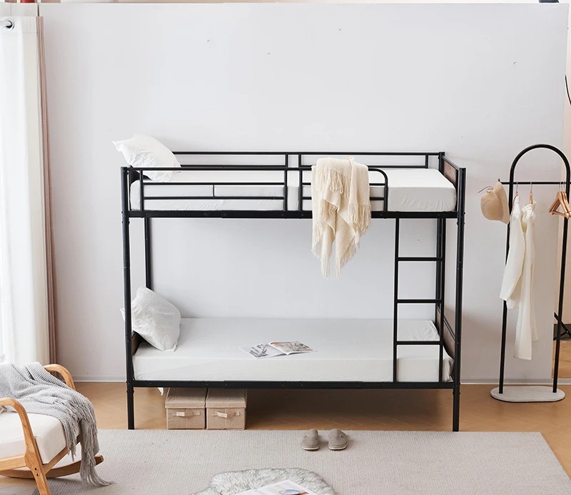 【国内即日発送】ブラック二段ベッド シングルベッド パイプベッド シングル 木 収納 北欧風 子供部屋 スチール 耐震 ベッド SDG 19,789円