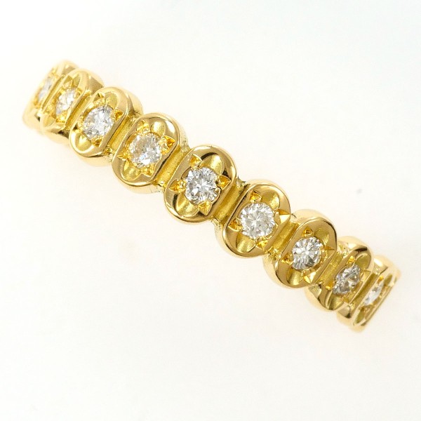 K18 18金 YG リング 指輪 11.5号 ダイヤ 0.18 ジュエリー 中古