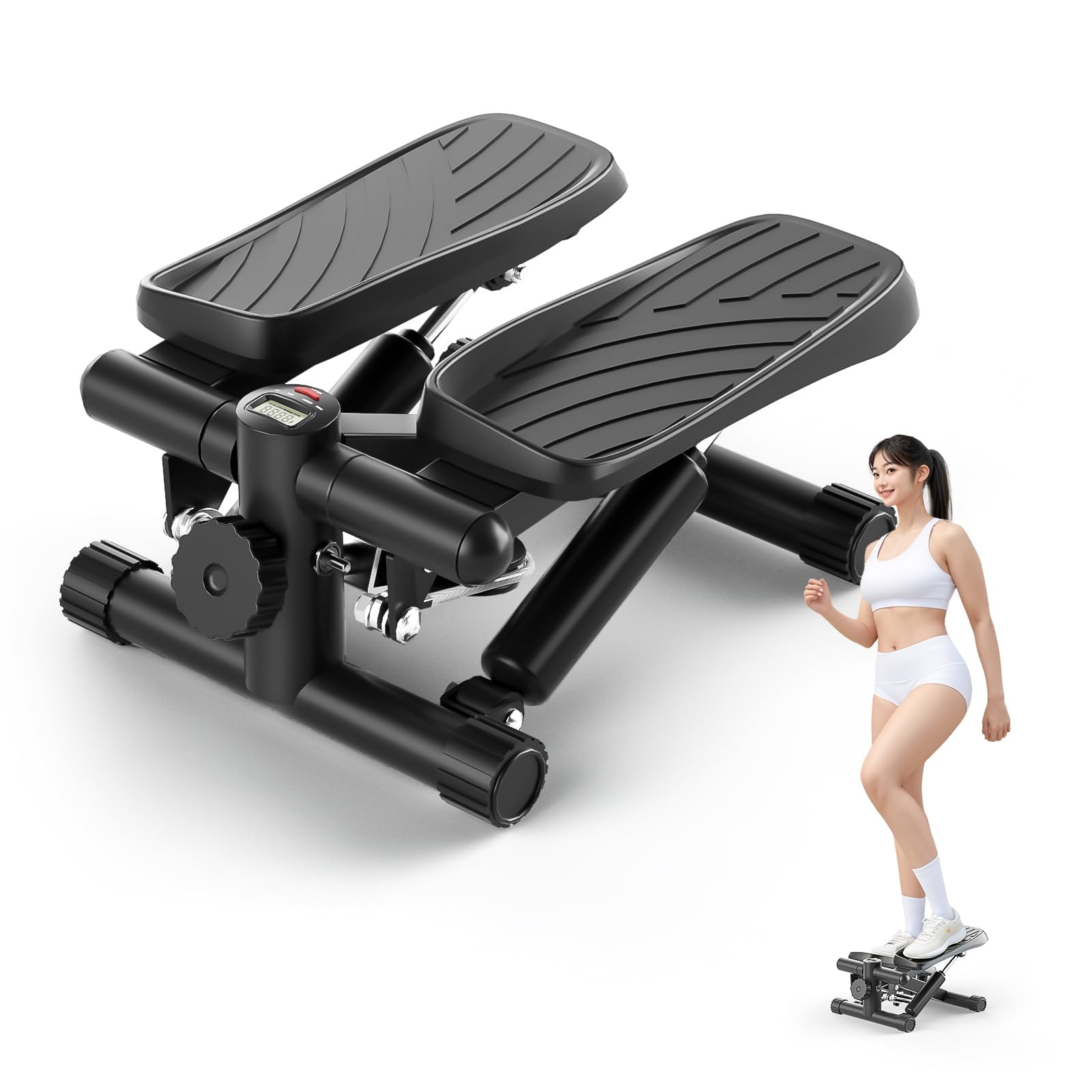 ステッパー 健康ステッパー 静音 足踏み健康器具 ツイストステッパー デジタルモニター付き コンパクト ミニステッパー サイドステッパー 踏み台 室内 有酸素運動 筋トレ 美脚 美 11025