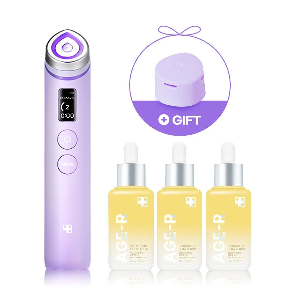 エイジアルブースタープロ（ラベンダー限定版）+グルタチオンアンプル3個+専用ヘッドキャップ（ラベンダー）