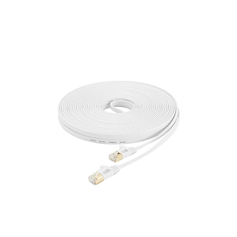 AnKuly Cat7 LANケーブル (50m) カテゴリー7 有線 ウルトラフラットケーブル 高速 STP 爪折れ防止 for PS4 Xbox モデム ルータ 10Gbps/600MHz CATLANケーブル