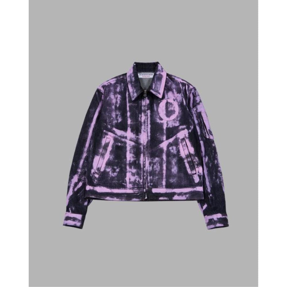 THE MUSEUM VISITOR HAND PAINTED DENIM JACKET PINK 10121