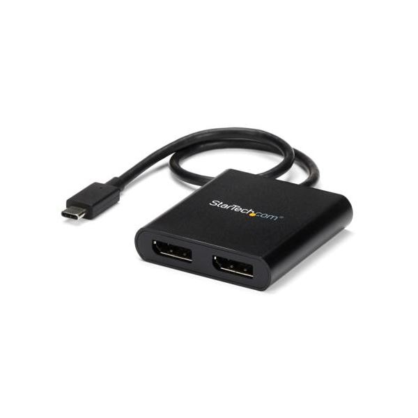 StarTech.com マルチモニターアダプタ MSTハブ 4K USB C(オス)-ディスプレイポート(メス)x2口Windows用 ブラック MSTCDP122DP 1個