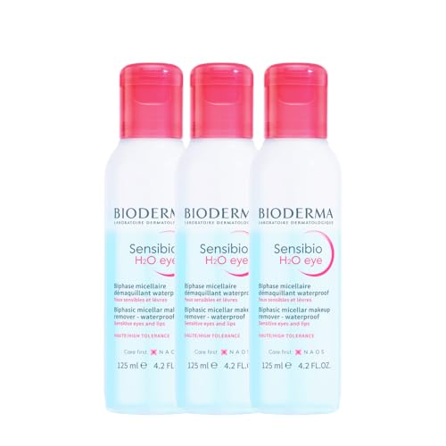 【正規品】ビオデルマ（Bioderma）サンシビオ エイチツーオー アイ 125ｍL 3本セット感肌用 ポイントメイククレンジング（ポイントメイ