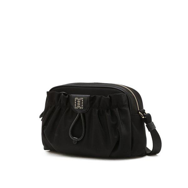[26SS] [HILTON] ブラック DD装飾シャーリングポイントナイロンクロスバッグ DCBA6E346BK