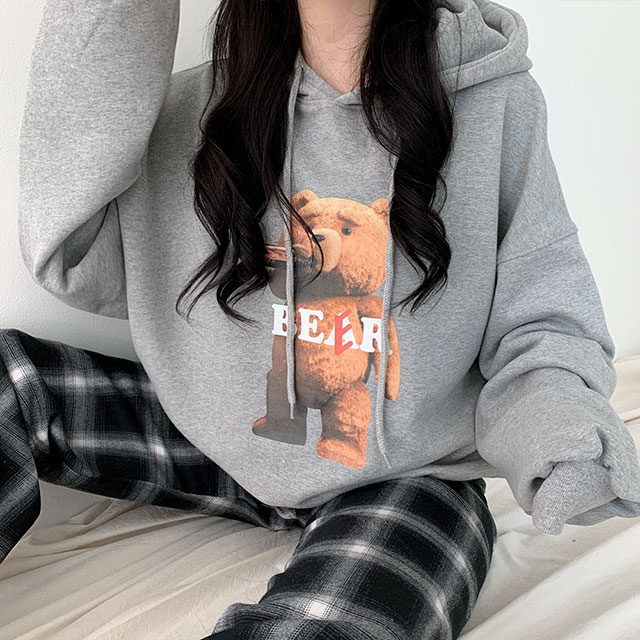 韓国の女性ファッション / テディベアフードパーカー ts1092