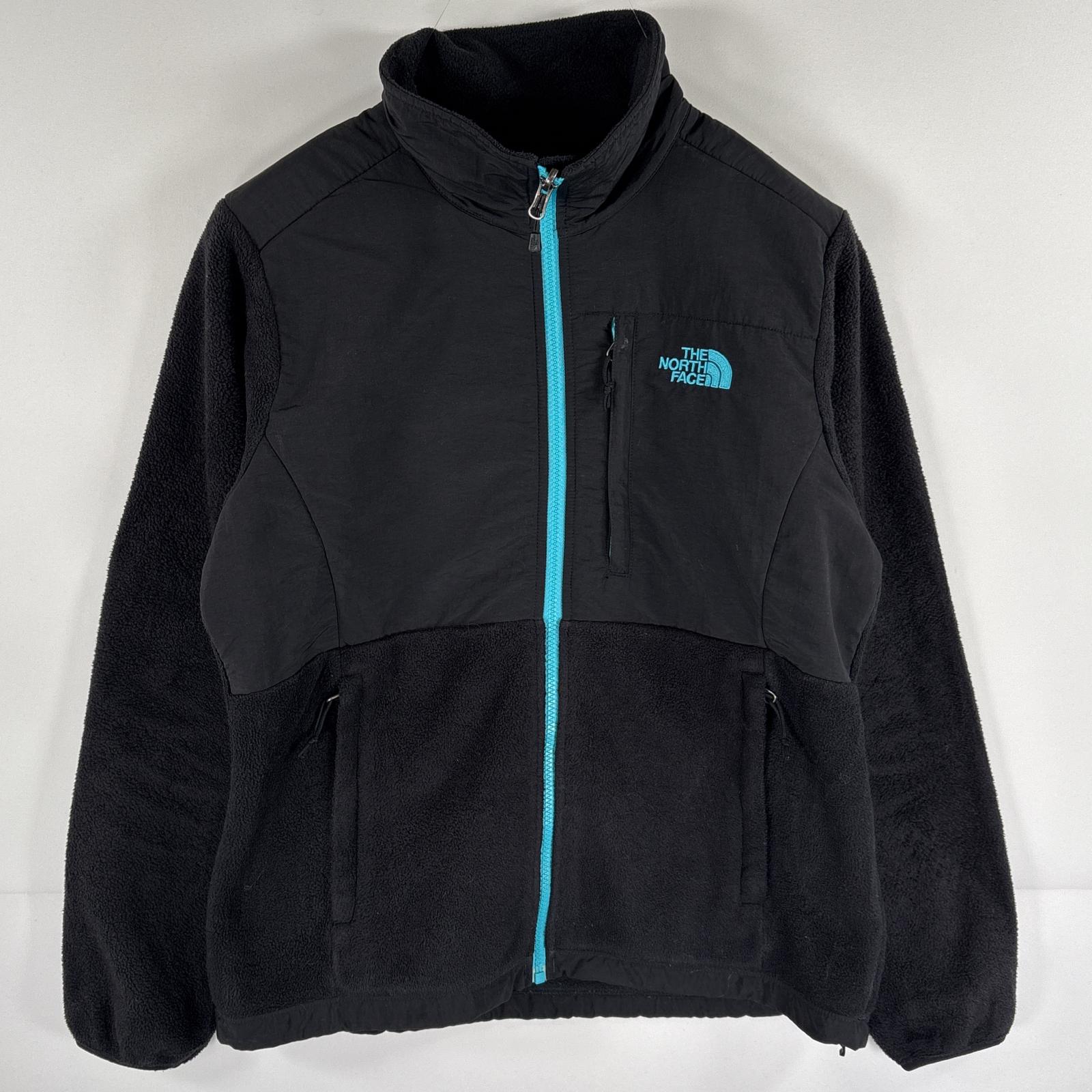 古着 フルジップフリースジャケット デナリ ワンポイントロゴ アウトドア M ブラック レディース