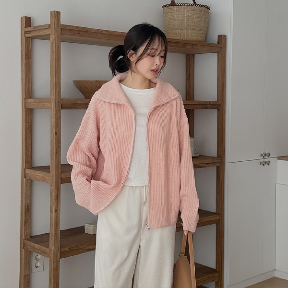 【イーブレット・バイ・ジェイスタイル】イーブレットリニューアルセーラーツーウェイニットジップアップ Jスタイルニット