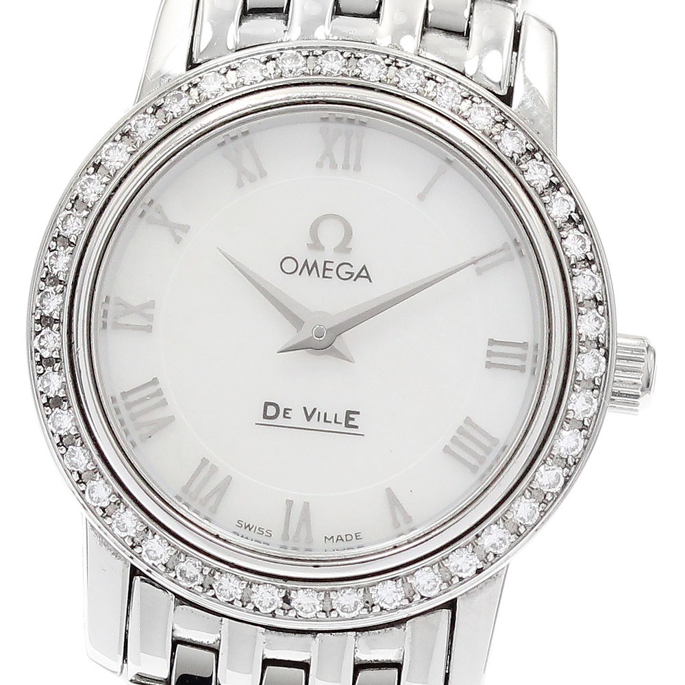 オメガ OMEGA 4575.71 デビル プレステージ ダイヤベゼル クォーツ レディース _920743【中古】
