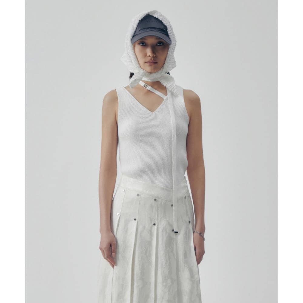 TREEMINGBIRD ScarfTie Knit Sleeveless White TM2535KV00