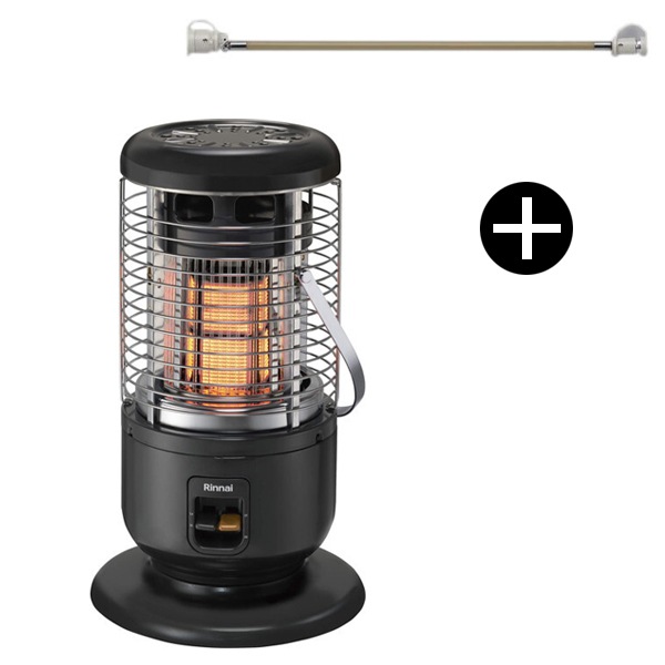 R-1290VMS3(D)-LPG ガス赤外線ストーブ プロパンガス用/木造14畳・鉄筋及び断熱木造19畳まで + タイマー付器具専用ガスコード 長さ2m / 都市ガス・プロパンガスLP兼用 セット