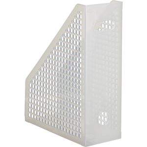 （まとめ） TANOSEE メッシュボックス A4タテ 背幅103mm クリア 1個 (×15セット)