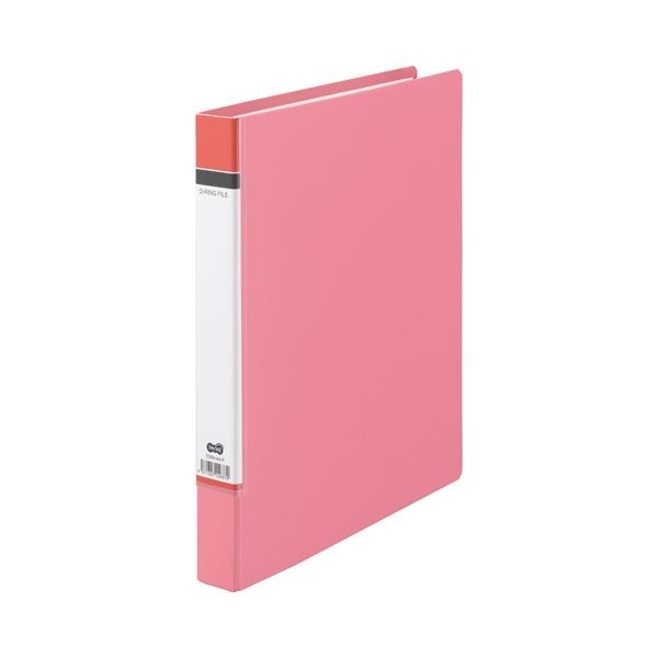 （まとめ） TANOSEE Dリングファイル（貼り表紙） A4タテ 2穴 210枚収容 背幅40mm ピンク 1セット（20冊） (×2セット)