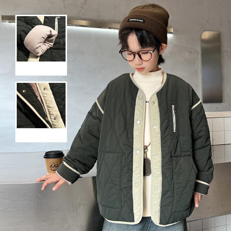 ジャケット 子供 コート キッズ 長袖 男の子 子供服 ボア アウトドア ゆたり ジャンパー オシャレ 厚手 防寒 冬 通学 通園 グリーン