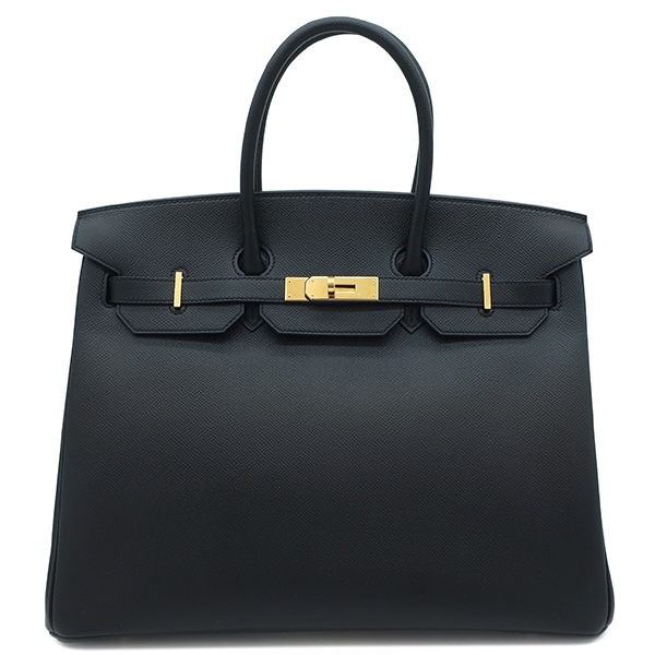 エルメス HERMES ハンドバッグ バーキン35 ヴォーエプソン ブラック ゴールド金具 黒 リカラー有 D刻印 【箱】【中古】