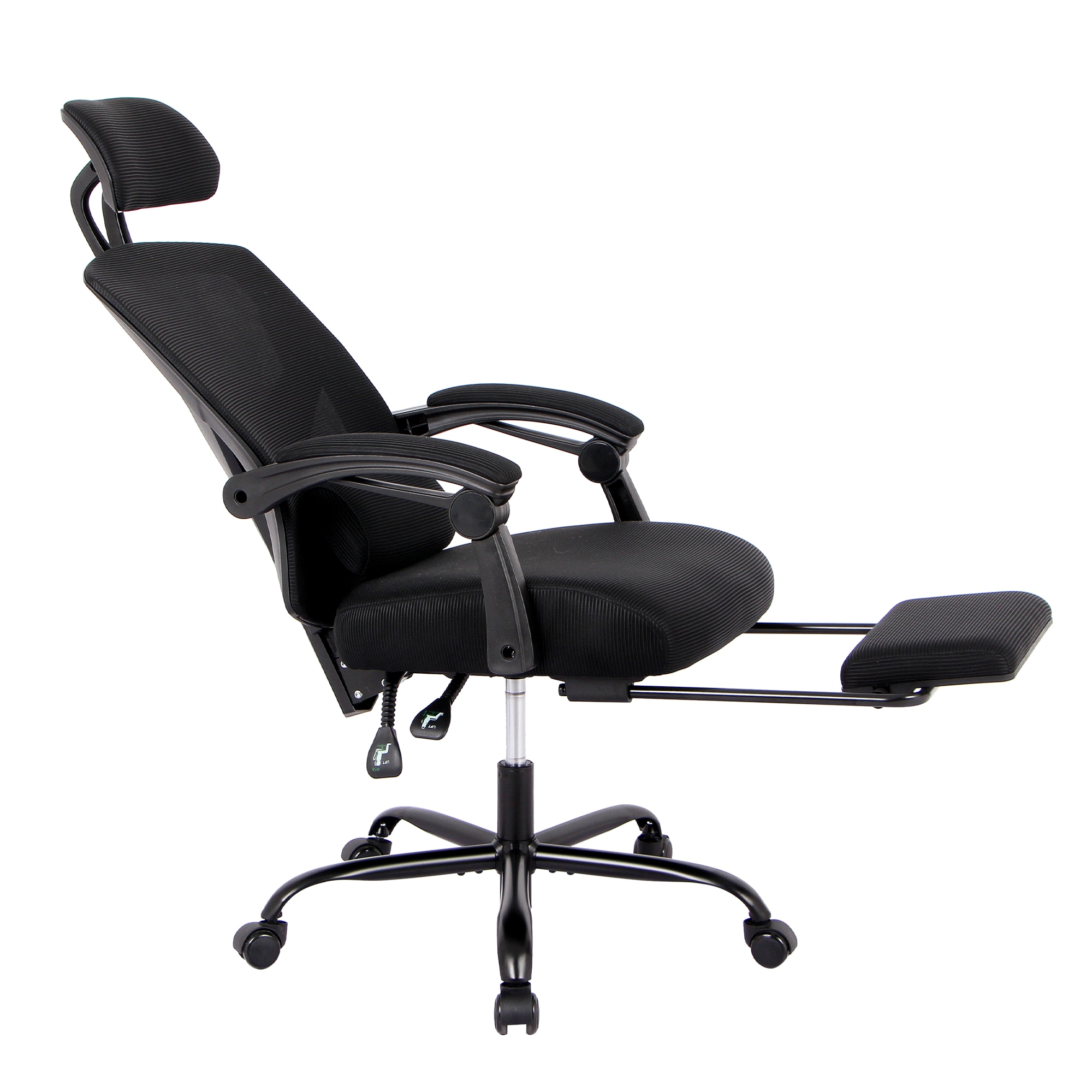 【国内発送】928【新品登場】オフィスチェア 事務所チェア リクライニング機能 足載せ付き ロッキング機能 メッシュタイプ【 ブラック】