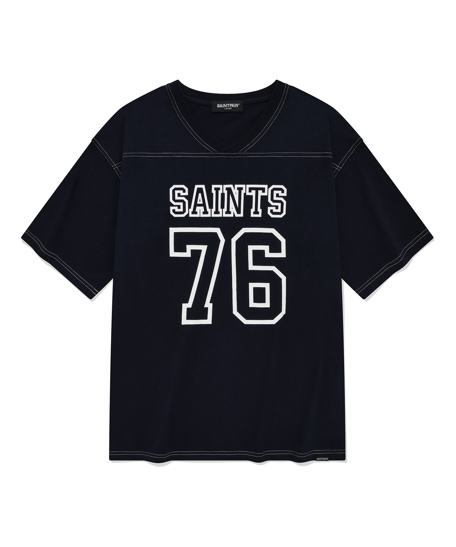 SP Outline Stitch V-Neck T-Shirt-Navy