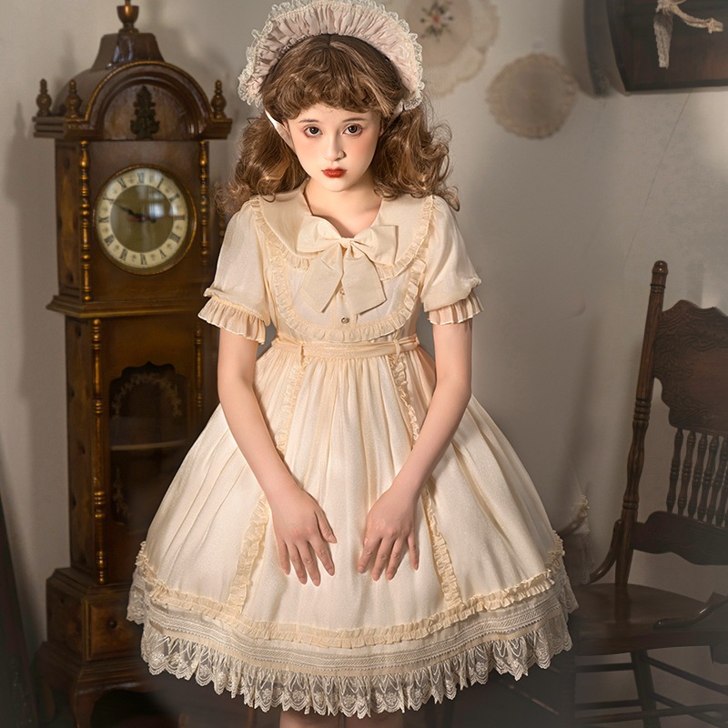OP半袖長袖ロリータ ワンピース ドレスコスプレ かわいい レトロイベントお嬢様 蝶結び メイド学生卒業式入学式ギフト誕生日 A612