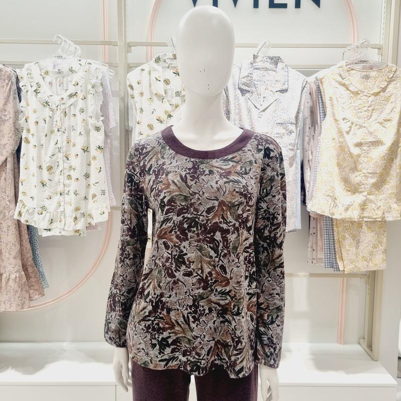 ポリオバマフラワー柄イージーウェアトップス EZ1949_s