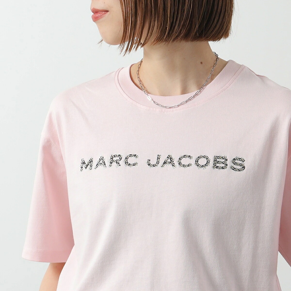 MARC JACOBS KIDS マークジェイコブス キッズ 半袖 Tシャツ W60463 レディース ガールズ コットン ロゴ クリスタル クルーネック カットソー