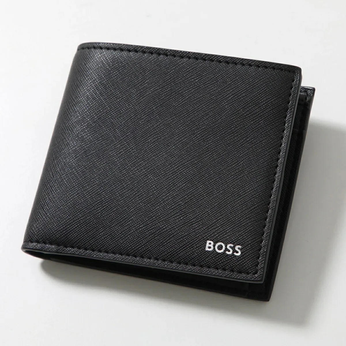 HUGO BOSS ヒューゴボス Zair ザイール 二つ折り財布 50536710 メンズ リサイクルレザー 小銭入れあり ロゴ ミニ財布 001