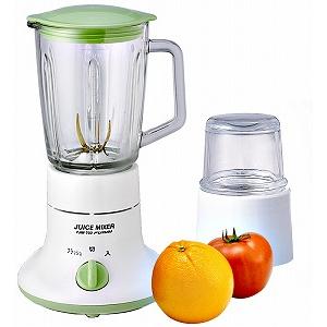 ジュースミキサー/調理器具 (ミル付き グリーン＆ホワイト) サーキットプロテクター採用 FJM-703GW