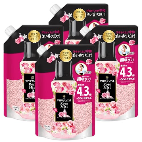 レノア ハピネス アロマジュエル 香り付け専用ビーズ アンティークローズ＆フローラル 詰め替え 1,810mL×4袋 [大容量] [ケース品]