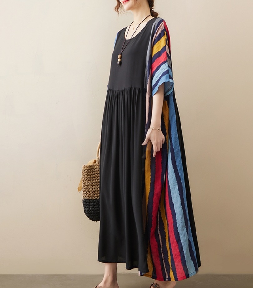 ワンピースシャツ モテアイテム ドルマンスリーブ コットン ストライプ カジュアル 可愛い きれいめ 上品 おしゃれ かっこいい 可愛い ラブリー キュート ガーリー クール モード系