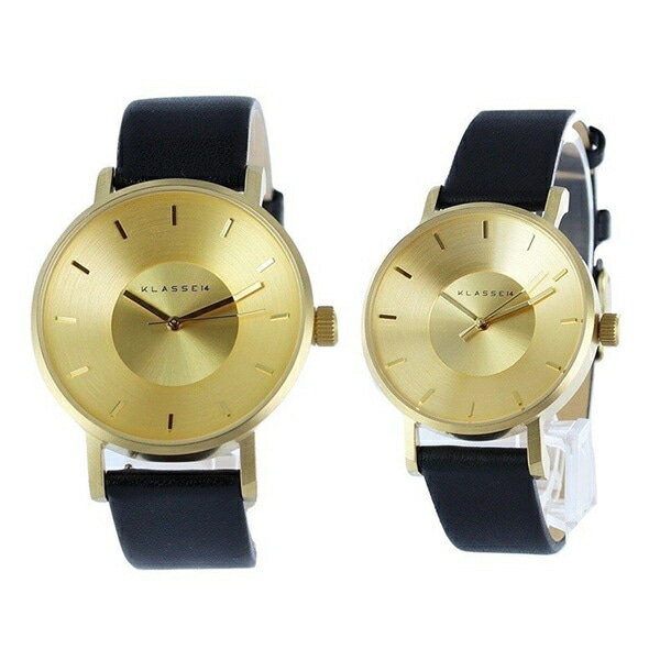 KLASSE14 クラス14 時計 ペアウォッチ 2本セット 腕時計 手表 Volare ヴォラーレ 42mm/36mm ゴールド ブラック イタリア製レザー 革ベルト Vo14GD001MVo14G