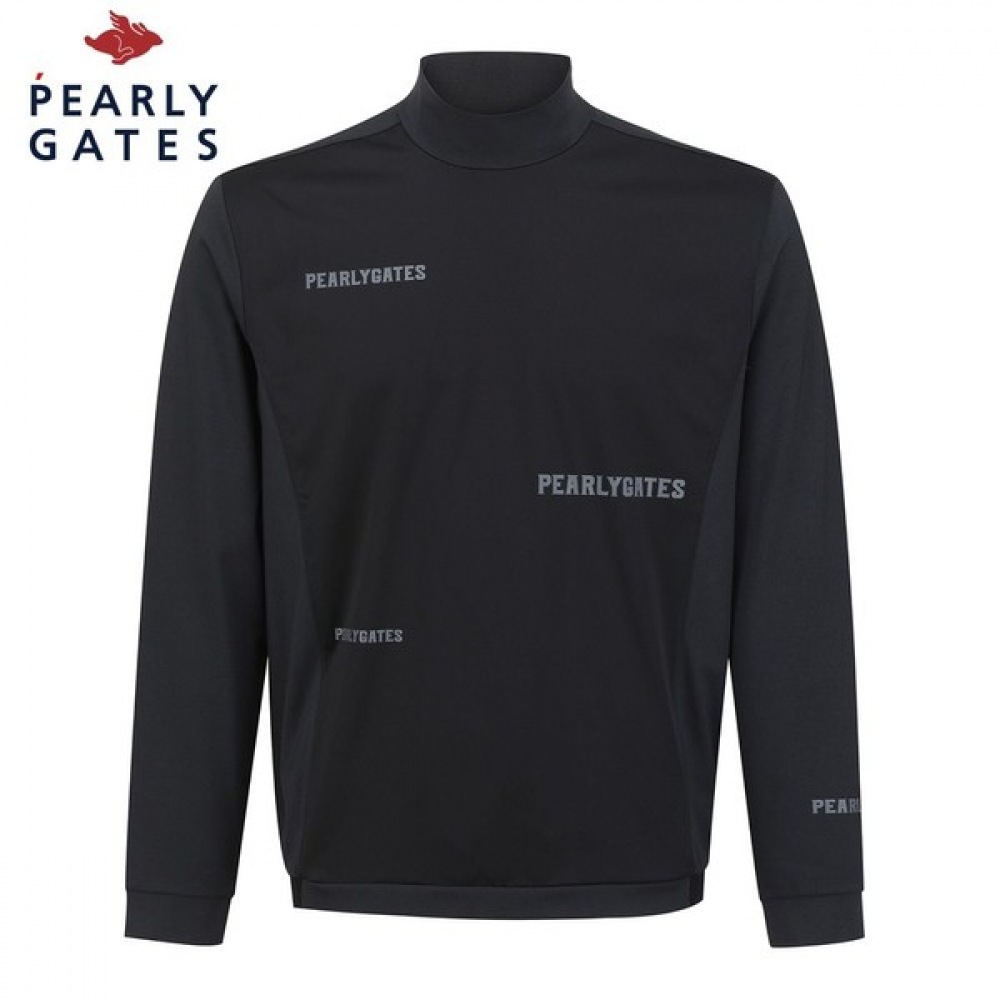 (Paris Gates) メンズリフレクティブロゴモックネックロングスリーブ T シャツ