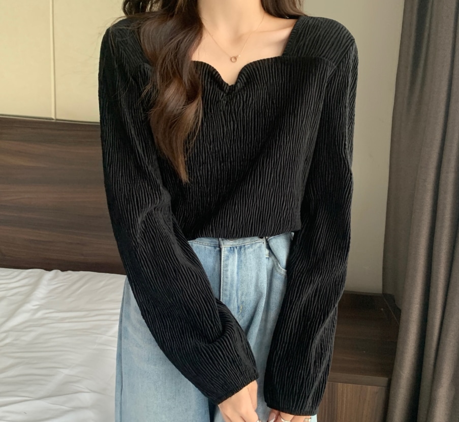 トップス Tシャツ 袖あり 長袖 萌袖 Vネック 襟なし ストレート Iライン 伸縮性 薄手 かわいい 大人可愛い きれいめ シンプル カジュアル 大人 上品 おしゃれ お洒落 大人可愛い 大人女子