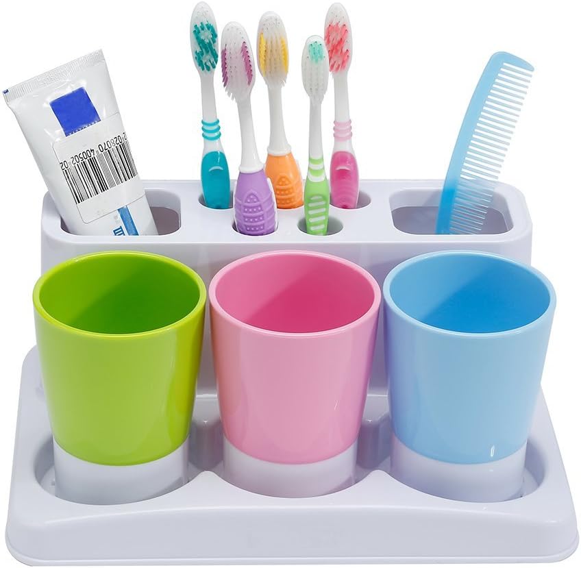 Eslite Toothbrush Toothpaste Holder Stand for Bathroom Storage Organiser