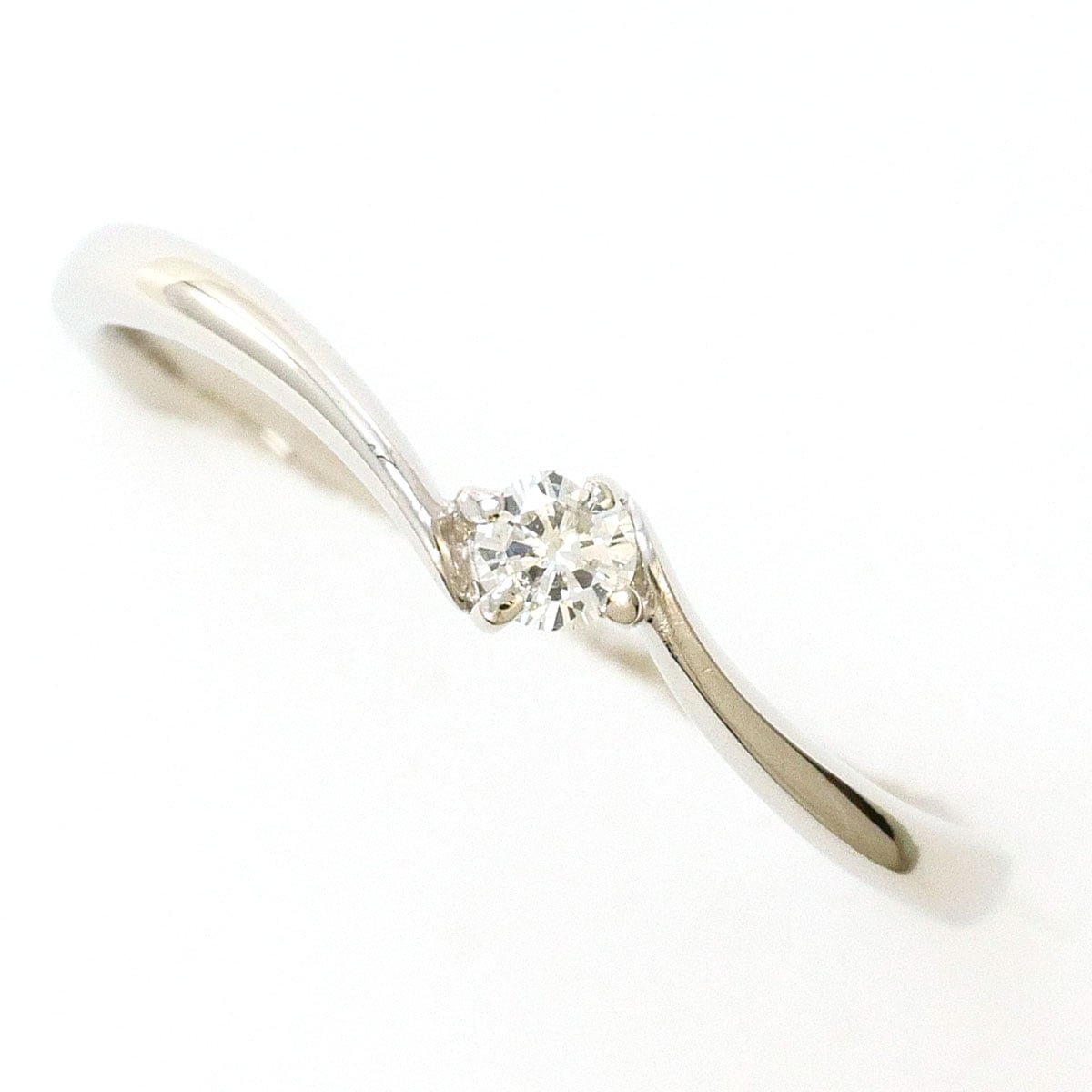 PT900 プラチナ リング・指輪 10.5号 ダイヤモンド 0.06ct 総重量約1.9g 中古