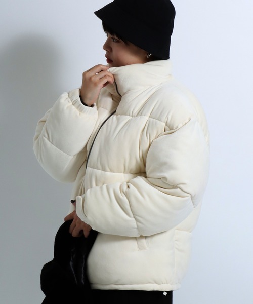 ダウンジャケット ダウン ベロアスタンドネック フェイクダウンジャケット メンズ レディース/中綿パデットジャケット/ショートペディン メンズ レディ