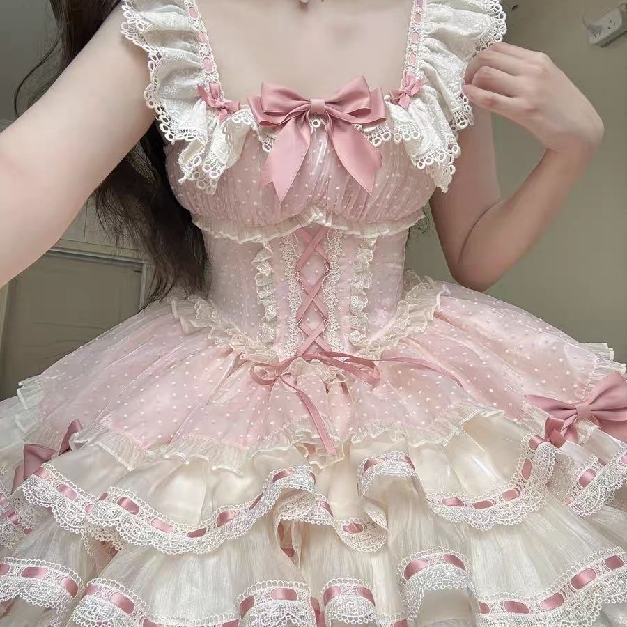 【限定SALE】ロリータ バレエケーキスカートワンピースロリータ
