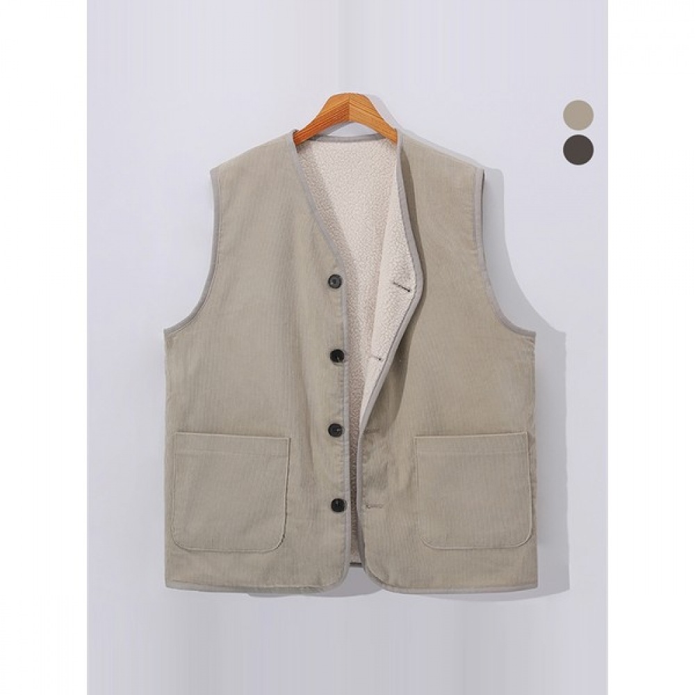 (ジュアンス) ソフトコーデュロイフリース裏地付きオーバーフィットベスト ECPV1023 7,087円
