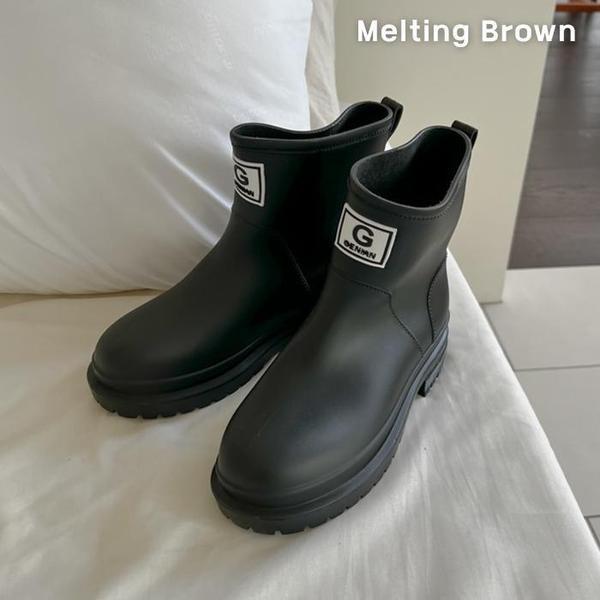 女性カジュアル長靴ショートレインブーツ3.5cm