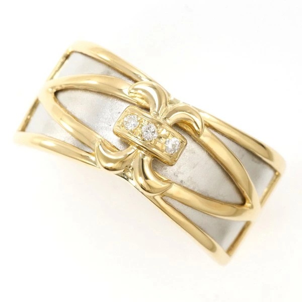 PT900 プラチナ K18YG リング 指輪 12号 ダイヤ 0.25 ジュエリー 中古